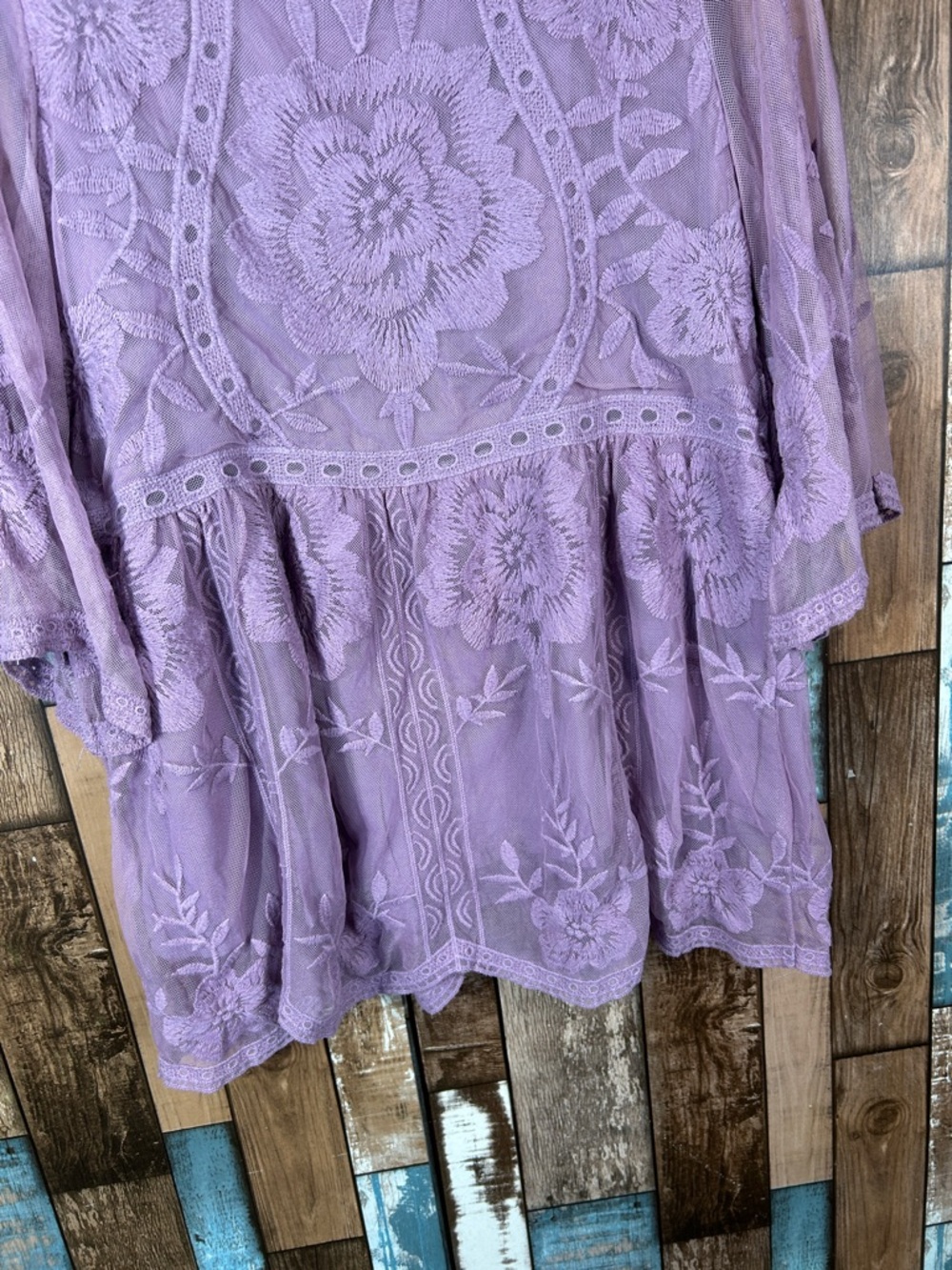 entro Purple Layered Lace Bohemian Top - Picture 4 of 11